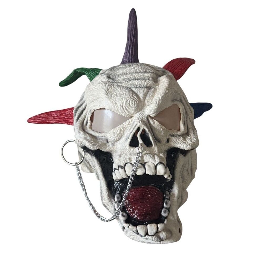 Illusions Rubber Mask Halloween Punk Skeleton Spikes Mask Vintage 1999 Mexico